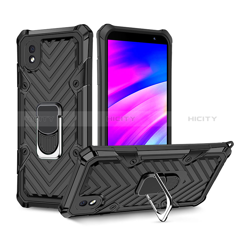 Funda Bumper Silicona y Plastico Mate Carcasa con Magnetico Anillo de dedo Soporte YF1 para Samsung Galaxy M01 Core