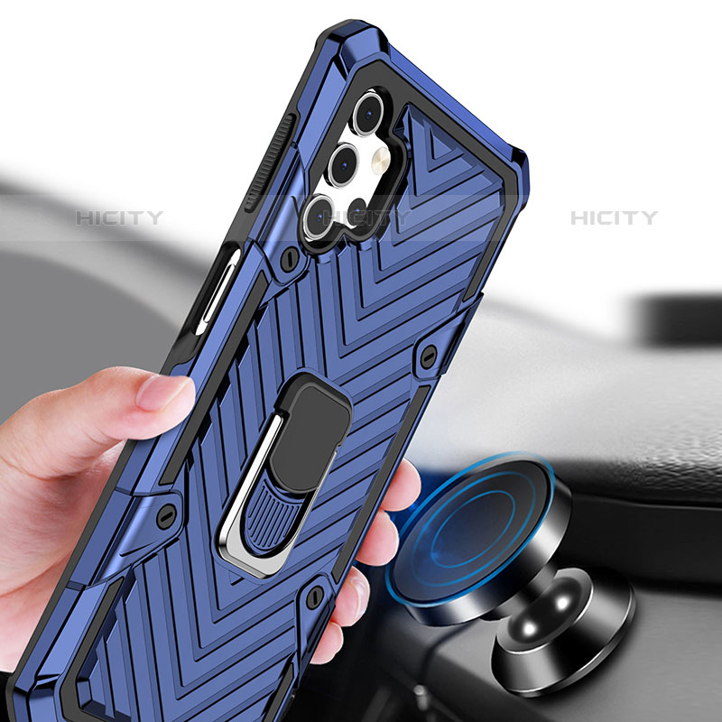 Funda Bumper Silicona y Plastico Mate Carcasa con Magnetico Anillo de dedo Soporte YF1 para Samsung Galaxy M32 5G