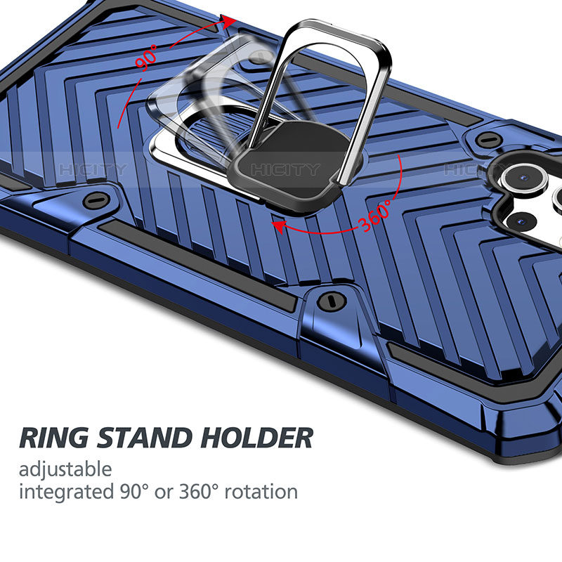 Funda Bumper Silicona y Plastico Mate Carcasa con Magnetico Anillo de dedo Soporte YF1 para Samsung Galaxy M32 5G