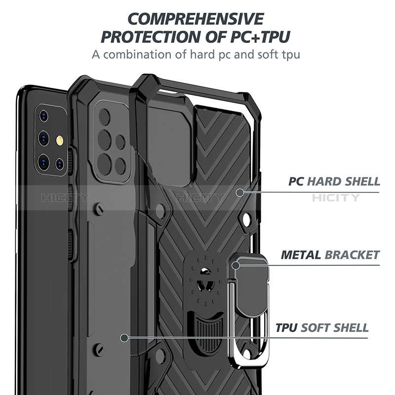 Funda Bumper Silicona y Plastico Mate Carcasa con Magnetico Anillo de dedo Soporte YF1 para Samsung Galaxy M40S