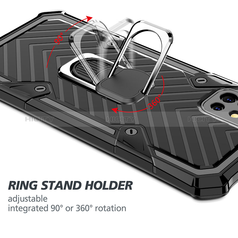 Funda Bumper Silicona y Plastico Mate Carcasa con Magnetico Anillo de dedo Soporte YF1 para Samsung Galaxy M40S