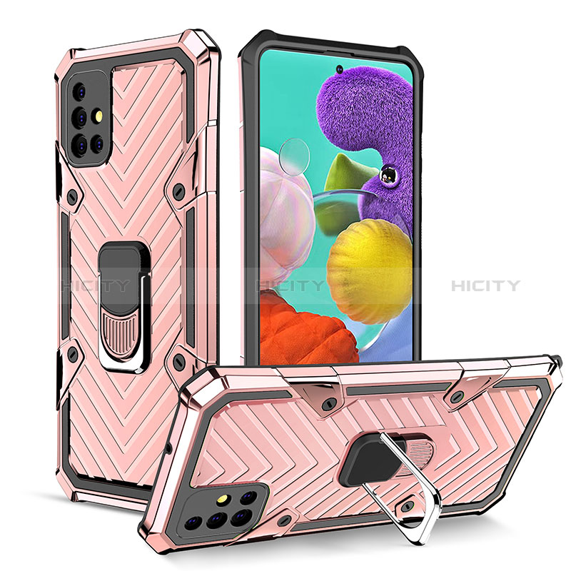 Funda Bumper Silicona y Plastico Mate Carcasa con Magnetico Anillo de dedo Soporte YF1 para Samsung Galaxy M40S