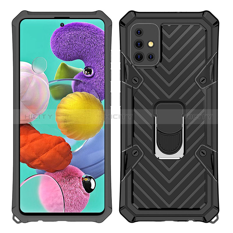 Funda Bumper Silicona y Plastico Mate Carcasa con Magnetico Anillo de dedo Soporte YF1 para Samsung Galaxy M40S