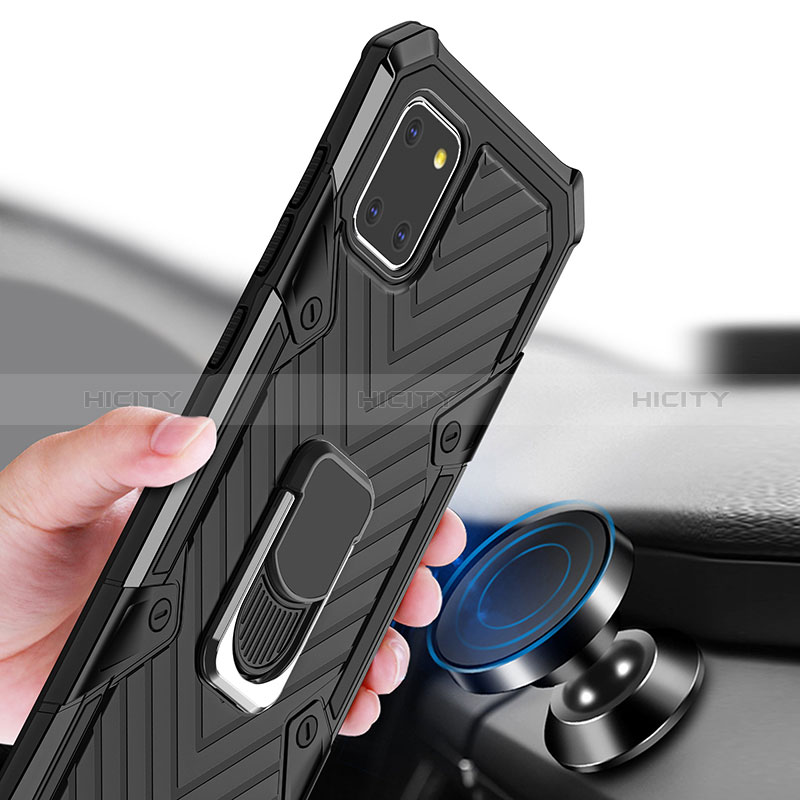 Funda Bumper Silicona y Plastico Mate Carcasa con Magnetico Anillo de dedo Soporte YF1 para Samsung Galaxy Note 10 Lite