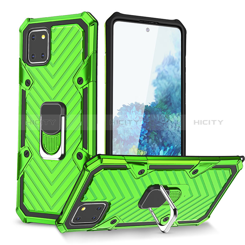 Funda Bumper Silicona y Plastico Mate Carcasa con Magnetico Anillo de dedo Soporte YF1 para Samsung Galaxy Note 10 Lite