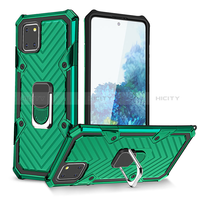 Funda Bumper Silicona y Plastico Mate Carcasa con Magnetico Anillo de dedo Soporte YF1 para Samsung Galaxy Note 10 Lite