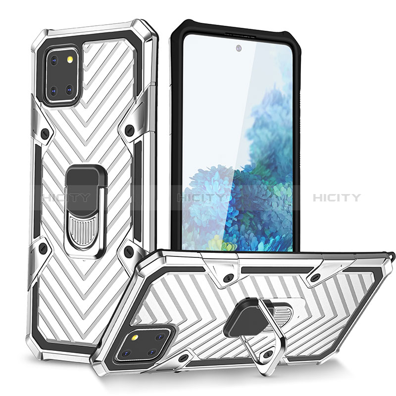 Funda Bumper Silicona y Plastico Mate Carcasa con Magnetico Anillo de dedo Soporte YF1 para Samsung Galaxy Note 10 Lite