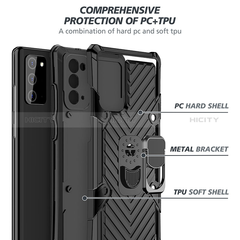 Funda Bumper Silicona y Plastico Mate Carcasa con Magnetico Anillo de dedo Soporte YF1 para Samsung Galaxy Note 20 5G