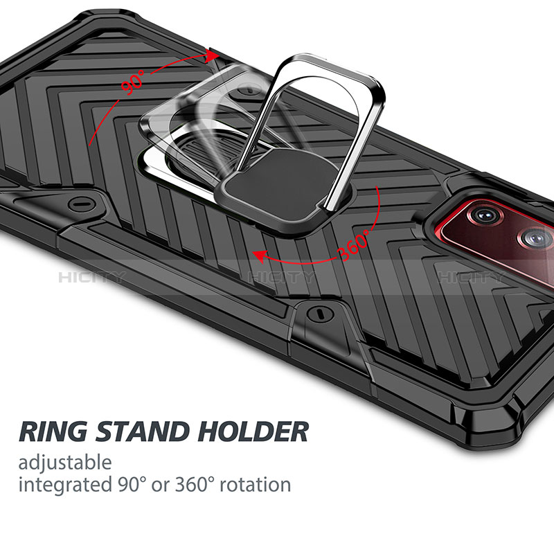 Funda Bumper Silicona y Plastico Mate Carcasa con Magnetico Anillo de dedo Soporte YF1 para Samsung Galaxy S20 FE 5G