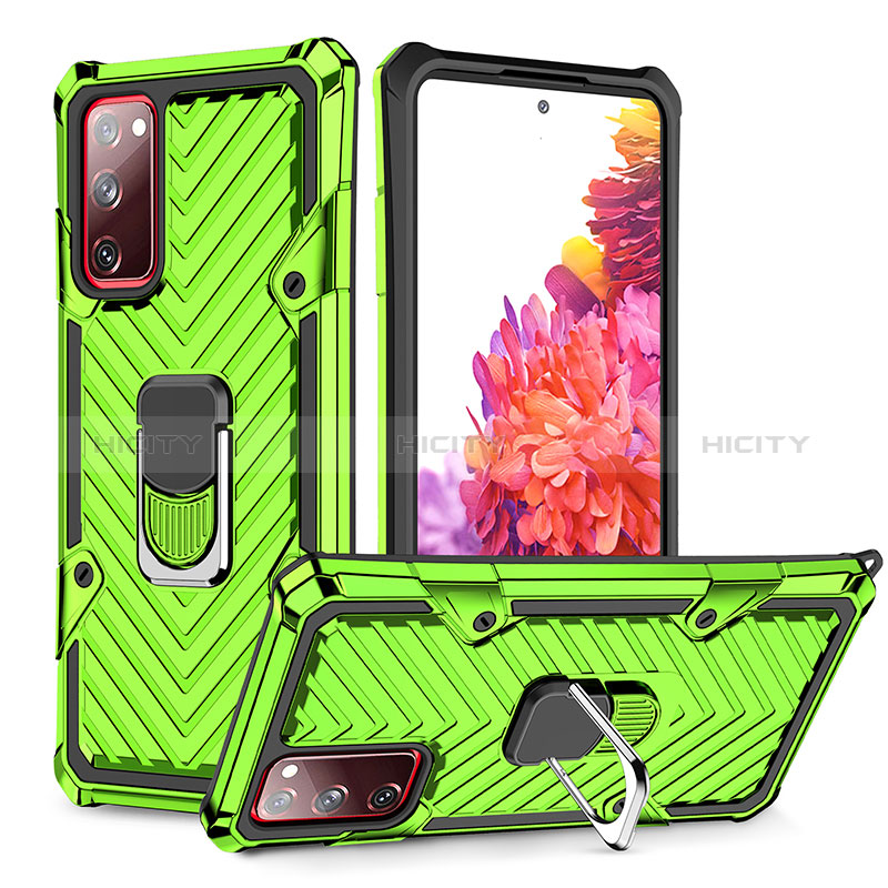 Funda Bumper Silicona y Plastico Mate Carcasa con Magnetico Anillo de dedo Soporte YF1 para Samsung Galaxy S20 FE 5G