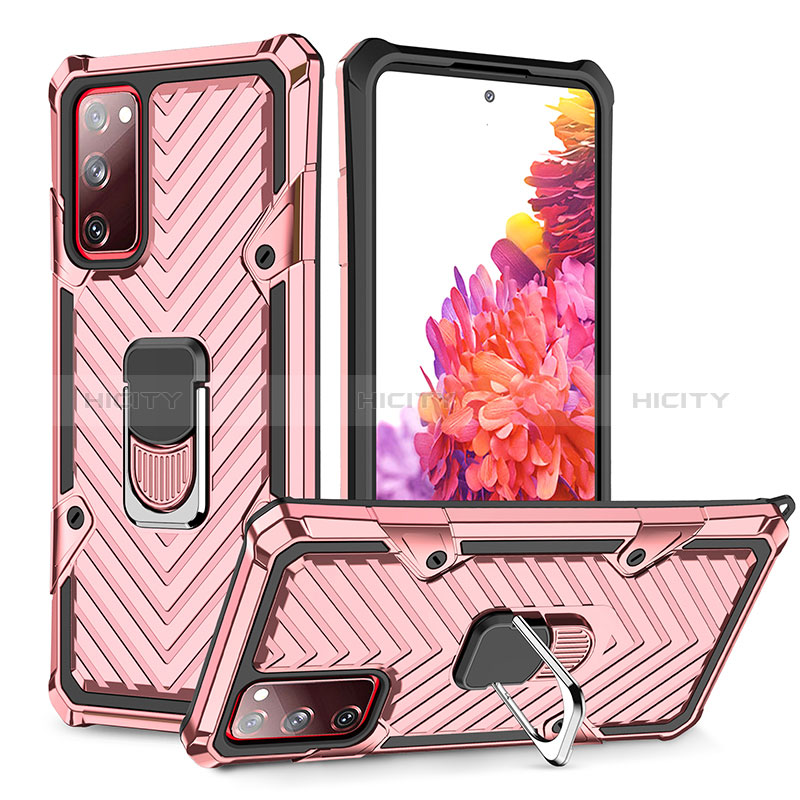 Funda Bumper Silicona y Plastico Mate Carcasa con Magnetico Anillo de dedo Soporte YF1 para Samsung Galaxy S20 FE 5G