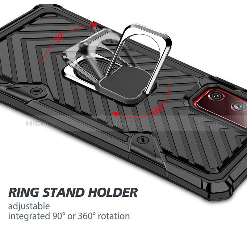 Funda Bumper Silicona y Plastico Mate Carcasa con Magnetico Anillo de dedo Soporte YF1 para Samsung Galaxy S20 Lite 5G
