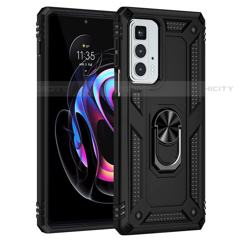 Funda Bumper Silicona y Plastico Mate Carcasa con Magnetico Anillo de dedo Soporte Z01 para Motorola Moto Edge S Pro 5G