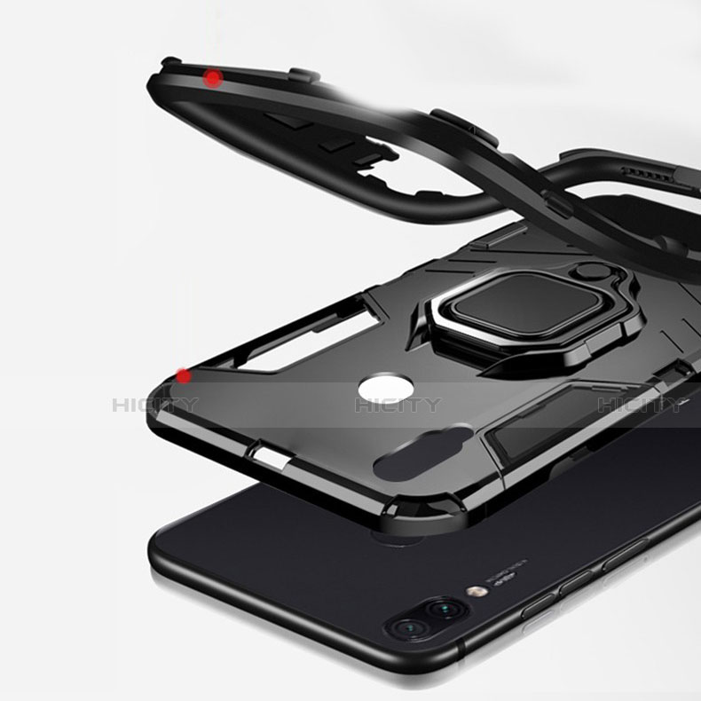 Funda Bumper Silicona y Plastico Mate Carcasa con Magnetico Anillo de dedo Soporte Z01 para Xiaomi Redmi 7