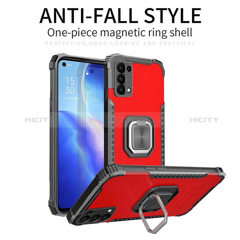 Funda Bumper Silicona y Plastico Mate Carcasa con Magnetico Anillo de dedo Soporte ZJ1 para Samsung Galaxy A02s