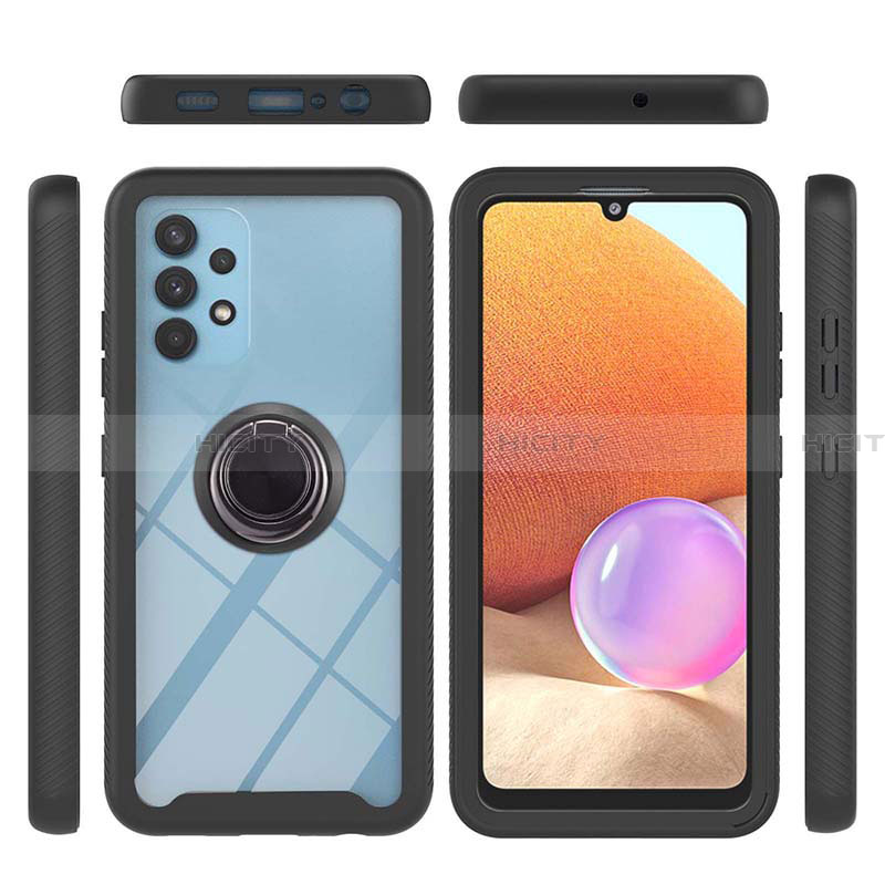 Funda Bumper Silicona y Plastico Mate Carcasa con Magnetico Anillo de dedo Soporte ZJ1 para Samsung Galaxy A32 5G