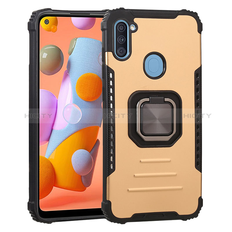 Funda Bumper Silicona y Plastico Mate Carcasa con Magnetico Anillo de dedo Soporte ZJ2 para Samsung Galaxy A11