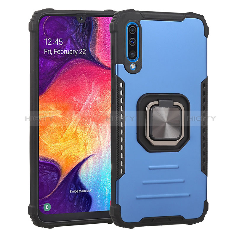 Funda Bumper Silicona y Plastico Mate Carcasa con Magnetico Anillo de dedo Soporte ZJ2 para Samsung Galaxy A30S