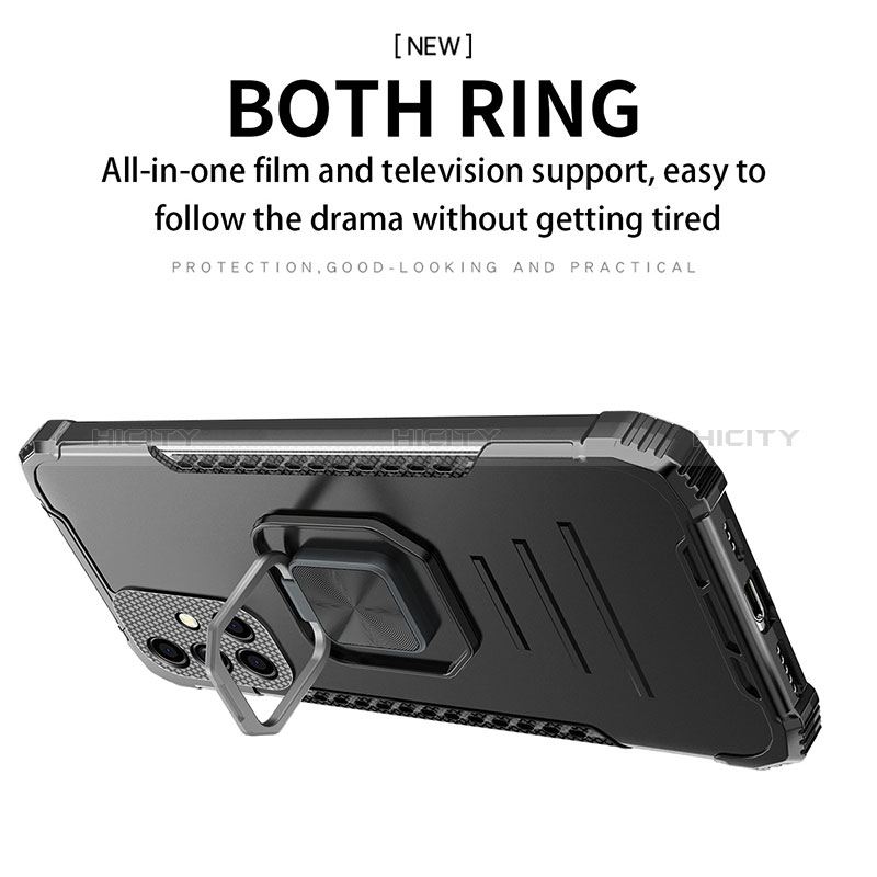 Funda Bumper Silicona y Plastico Mate Carcasa con Magnetico Anillo de dedo Soporte ZJ2 para Samsung Galaxy A31