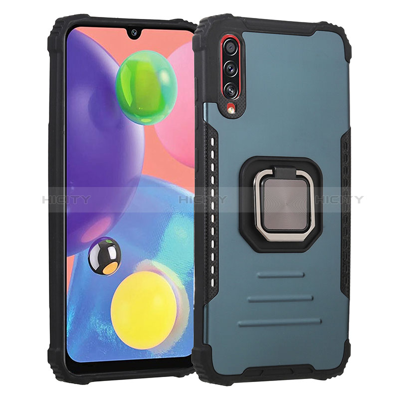 Funda Bumper Silicona y Plastico Mate Carcasa con Magnetico Anillo de dedo Soporte ZJ2 para Samsung Galaxy A70