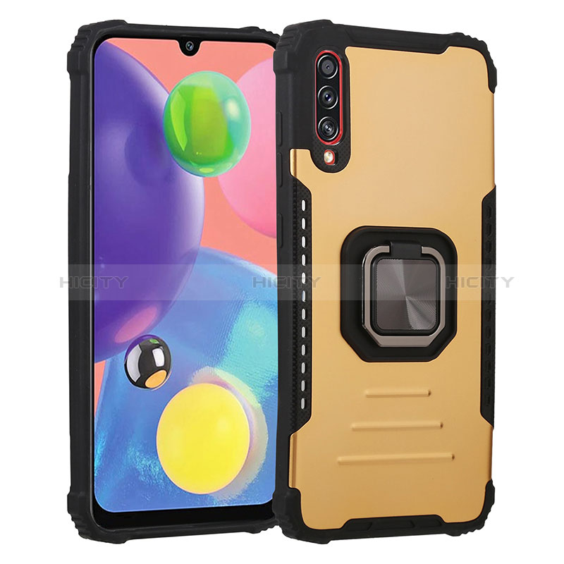 Funda Bumper Silicona y Plastico Mate Carcasa con Magnetico Anillo de dedo Soporte ZJ2 para Samsung Galaxy A70