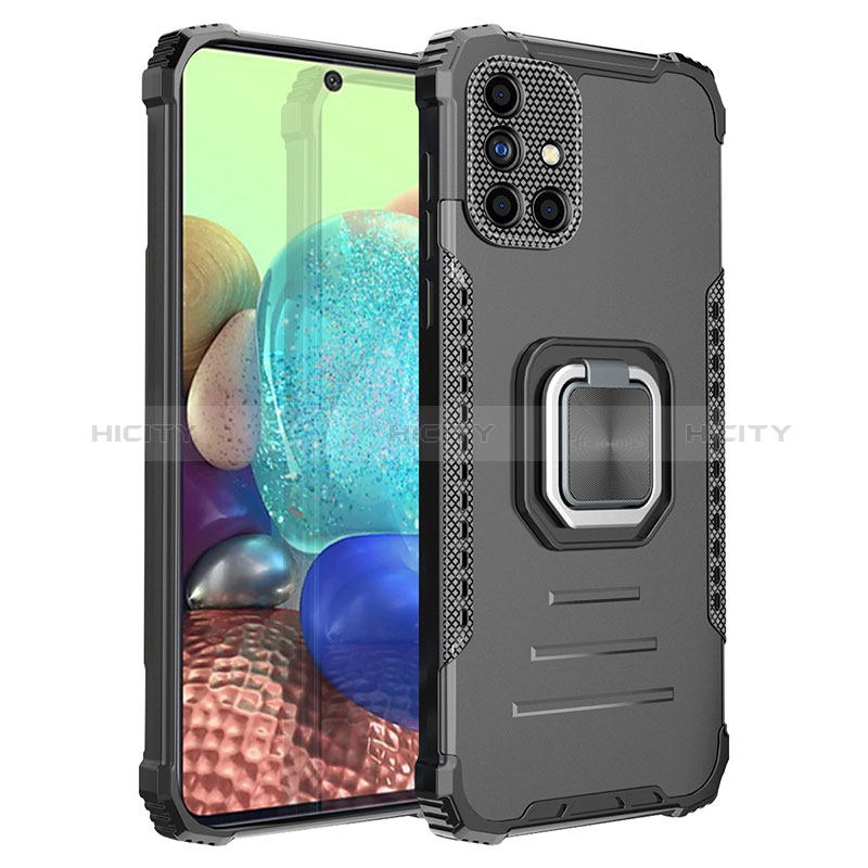 Funda Bumper Silicona y Plastico Mate Carcasa con Magnetico Anillo de dedo Soporte ZJ2 para Samsung Galaxy A71 4G A715