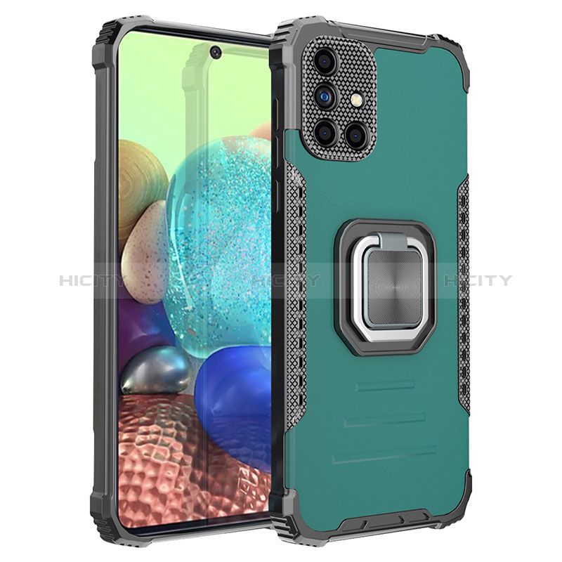 Funda Bumper Silicona y Plastico Mate Carcasa con Magnetico Anillo de dedo Soporte ZJ2 para Samsung Galaxy A71 4G A715 Oro