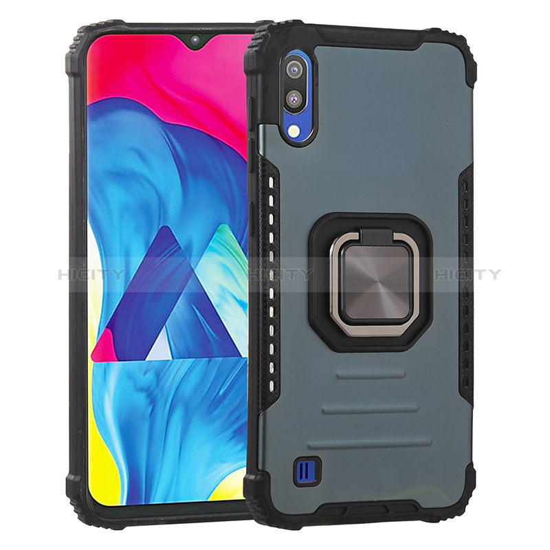 Funda Bumper Silicona y Plastico Mate Carcasa con Magnetico Anillo de dedo Soporte ZJ2 para Samsung Galaxy M10