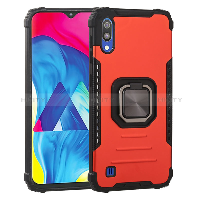 Funda Bumper Silicona y Plastico Mate Carcasa con Magnetico Anillo de dedo Soporte ZJ2 para Samsung Galaxy M10