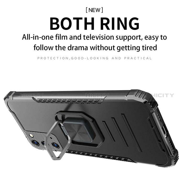 Funda Bumper Silicona y Plastico Mate Carcasa con Magnetico Anillo de dedo Soporte ZJ2 para Samsung Galaxy Note 20 5G