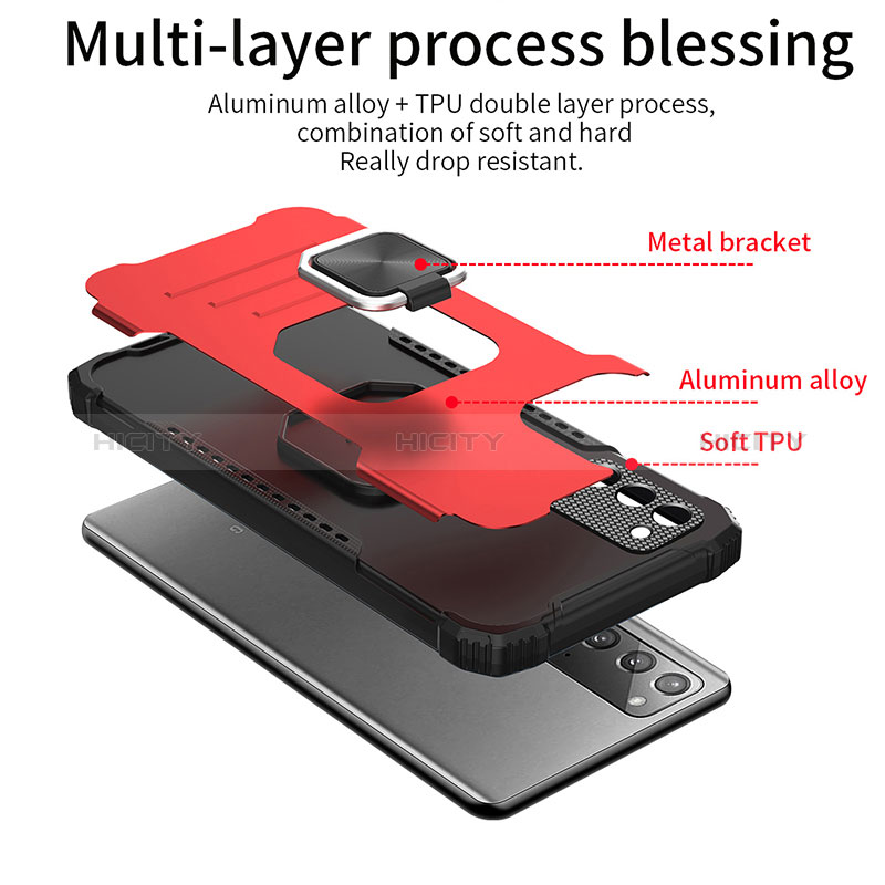 Funda Bumper Silicona y Plastico Mate Carcasa con Magnetico Anillo de dedo Soporte ZJ2 para Samsung Galaxy S20 FE (2022) 5G