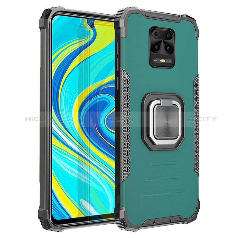 Funda Bumper Silicona y Plastico Mate Carcasa con Magnetico Anillo de dedo Soporte ZJ2 para Xiaomi Redmi Note 9S