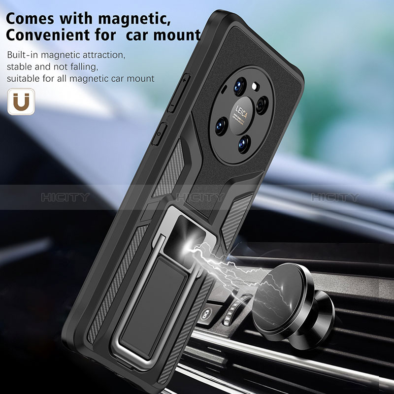 Funda Bumper Silicona y Plastico Mate Carcasa con Magnetico Anillo de dedo Soporte ZL1 para Huawei Mate 40