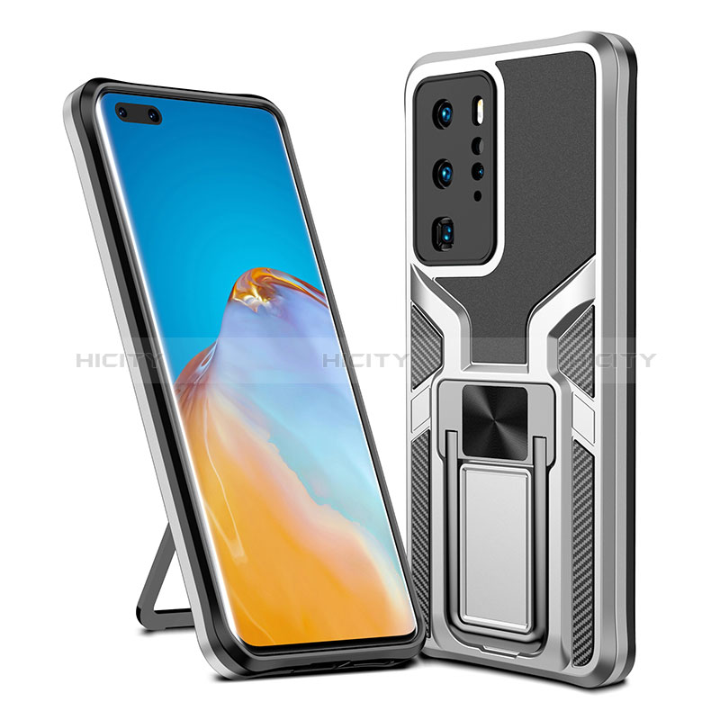 Funda Bumper Silicona y Plastico Mate Carcasa con Magnetico Anillo de dedo Soporte ZL1 para Huawei P40 Pro