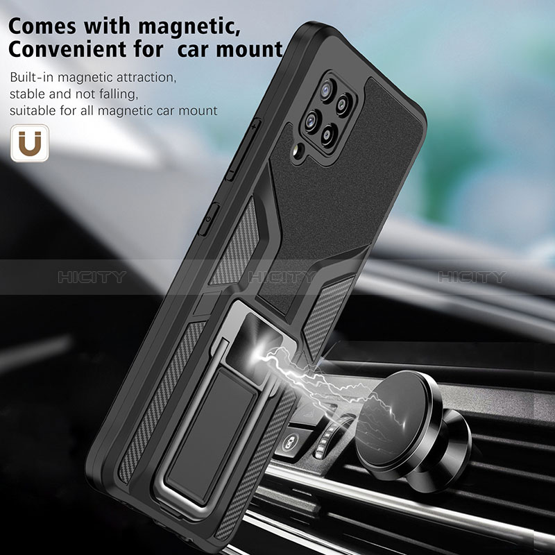 Funda Bumper Silicona y Plastico Mate Carcasa con Magnetico Anillo de dedo Soporte ZL1 para Samsung Galaxy A42 5G