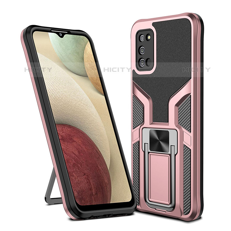 Funda Bumper Silicona y Plastico Mate Carcasa con Magnetico Anillo de dedo Soporte ZL1 para Samsung Galaxy M02s