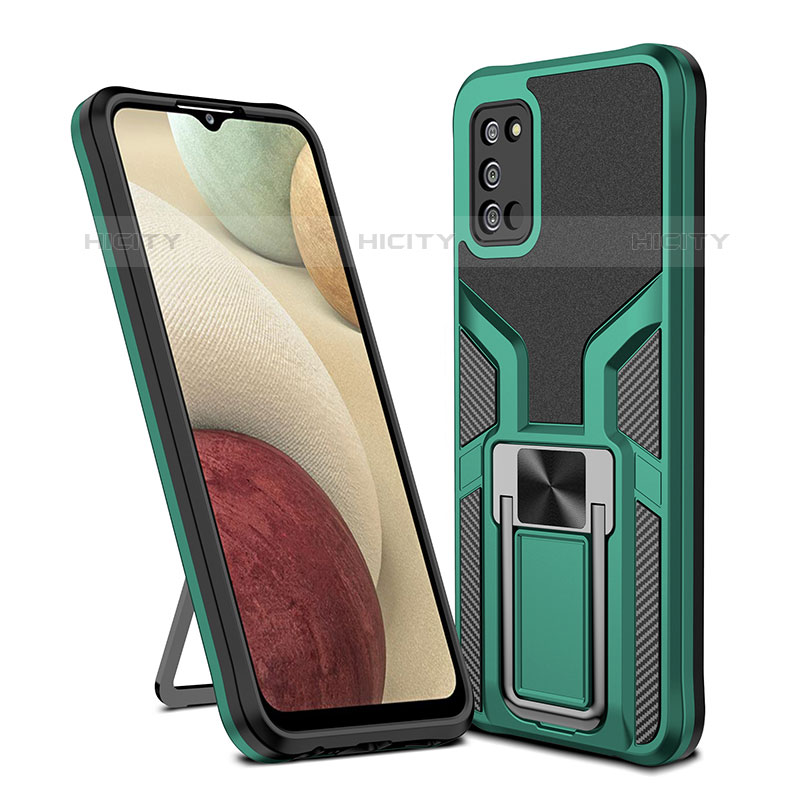 Funda Bumper Silicona y Plastico Mate Carcasa con Magnetico Anillo de dedo Soporte ZL1 para Samsung Galaxy M02s