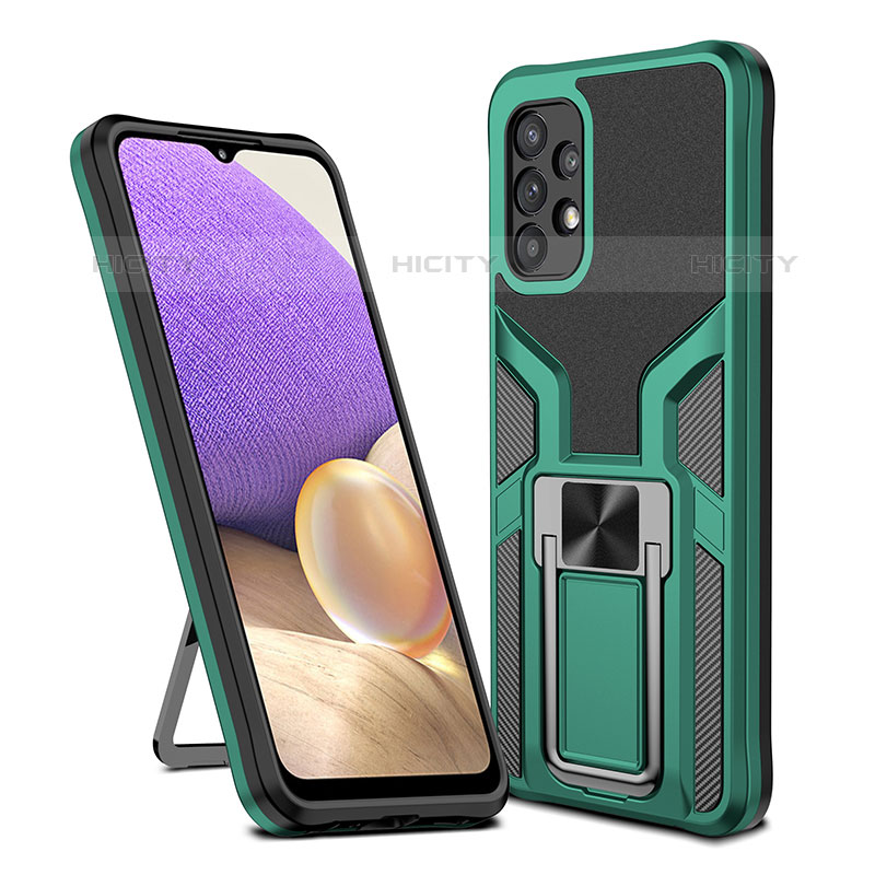 Funda Bumper Silicona y Plastico Mate Carcasa con Magnetico Anillo de dedo Soporte ZL1 para Samsung Galaxy M32 5G