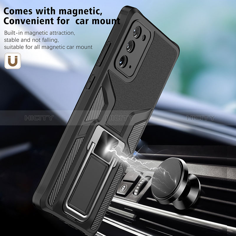 Funda Bumper Silicona y Plastico Mate Carcasa con Magnetico Anillo de dedo Soporte ZL1 para Samsung Galaxy Note 20 5G
