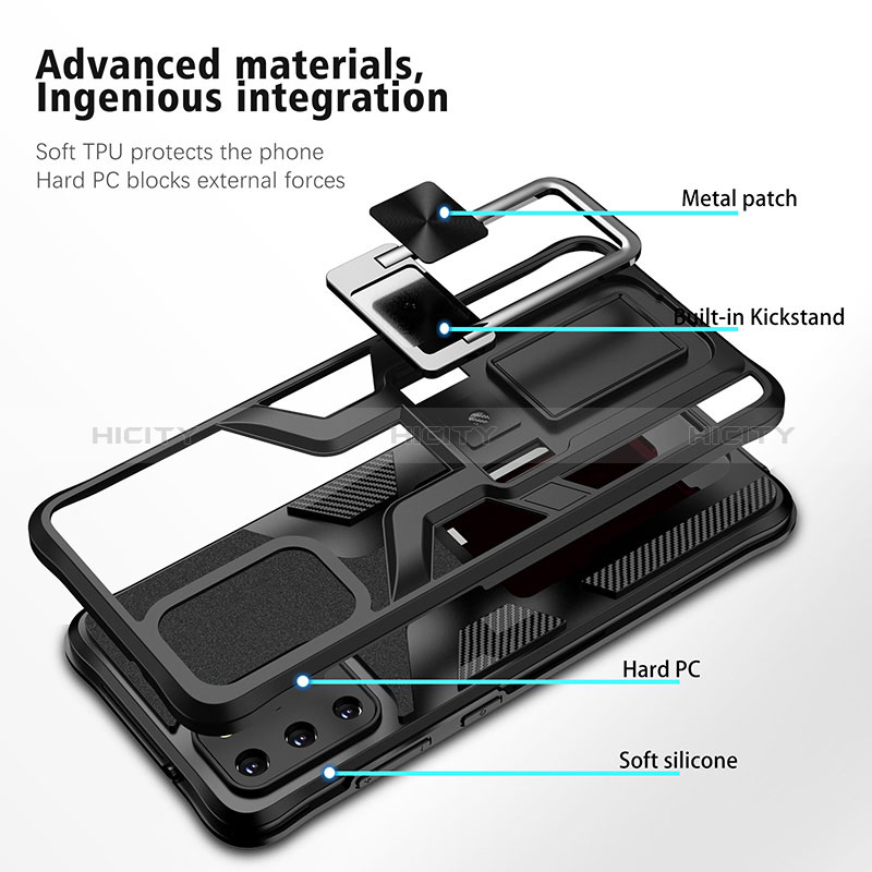 Funda Bumper Silicona y Plastico Mate Carcasa con Magnetico Anillo de dedo Soporte ZL1 para Samsung Galaxy S20 Plus 5G