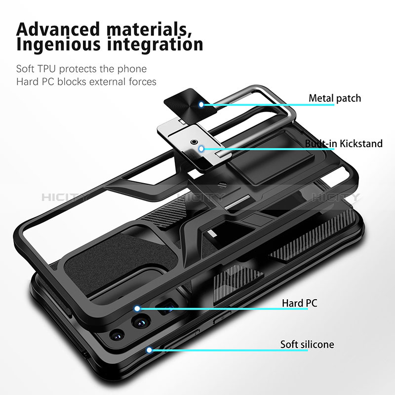 Funda Bumper Silicona y Plastico Mate Carcasa con Magnetico Anillo de dedo Soporte ZL1 para Samsung Galaxy S20 Ultra 5G