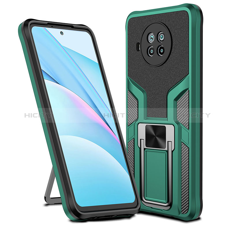 Funda Bumper Silicona y Plastico Mate Carcasa con Magnetico Anillo de dedo Soporte ZL1 para Xiaomi Mi 10T Lite 5G