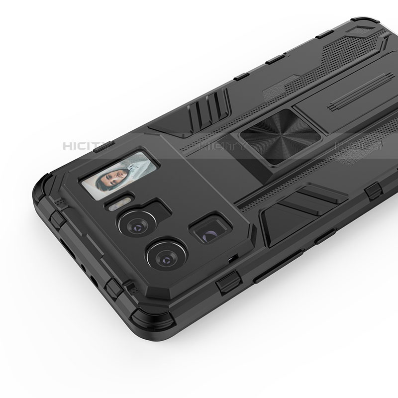 Funda Bumper Silicona y Plastico Mate Carcasa con Magnetico Soporte A01 para Xiaomi Mi 11 Ultra 5G