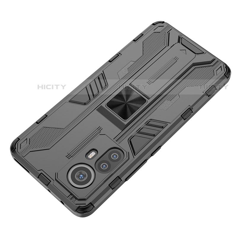 Funda Bumper Silicona y Plastico Mate Carcasa con Magnetico Soporte A01 para Xiaomi Mi 12 Pro 5G