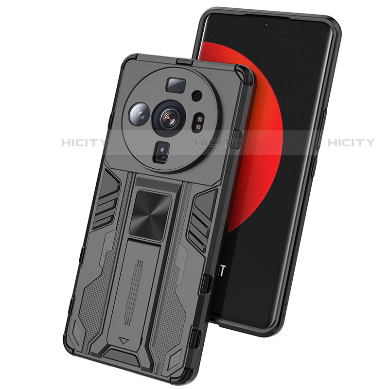 Funda Bumper Silicona y Plastico Mate Carcasa con Magnetico Soporte A01 para Xiaomi Mi 12 Ultra 5G