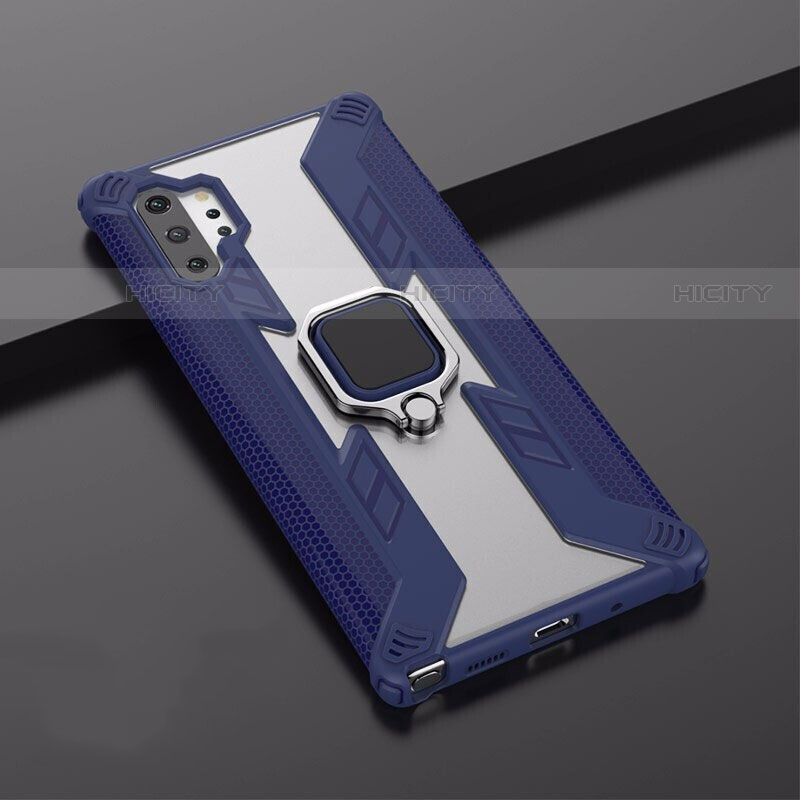 Funda Bumper Silicona y Plastico Mate Carcasa con Magnetico Soporte A02 para Samsung Galaxy Note 10 Plus