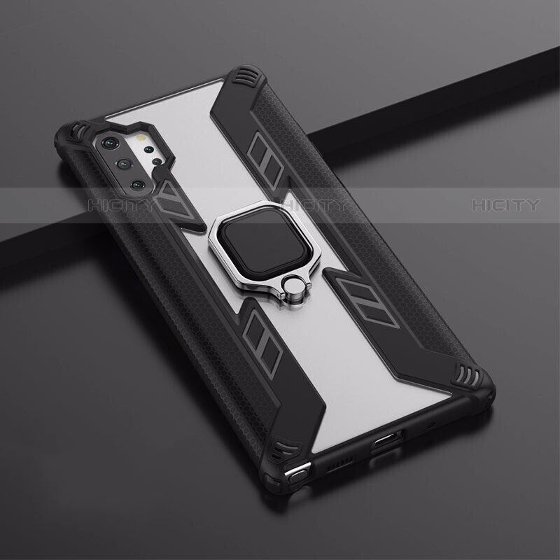 Funda Bumper Silicona y Plastico Mate Carcasa con Magnetico Soporte A02 para Samsung Galaxy Note 10 Plus 5G