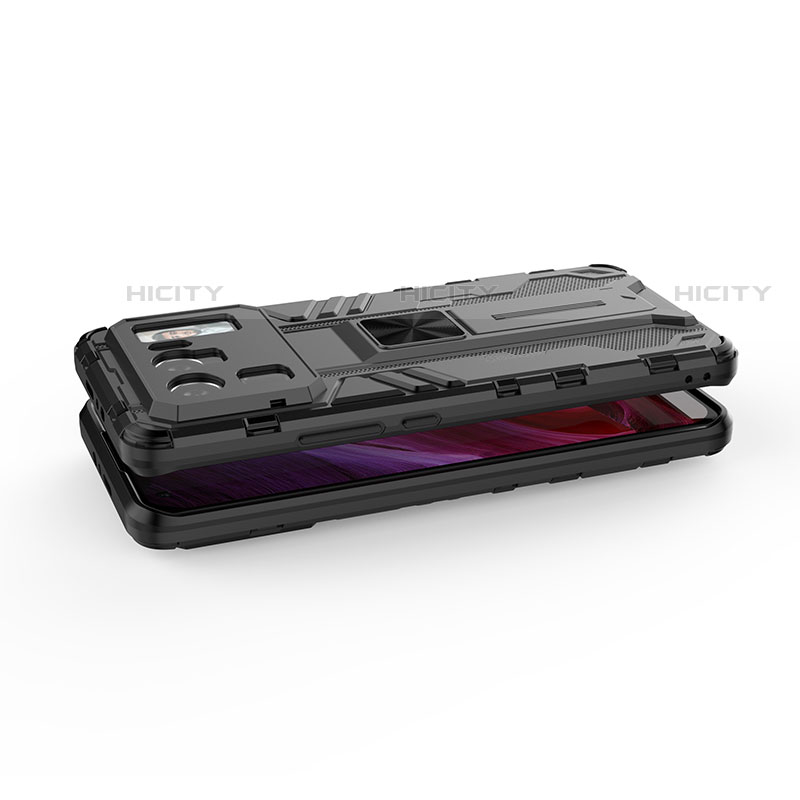 Funda Bumper Silicona y Plastico Mate Carcasa con Magnetico Soporte A02 para Xiaomi Mi 11 Ultra 5G