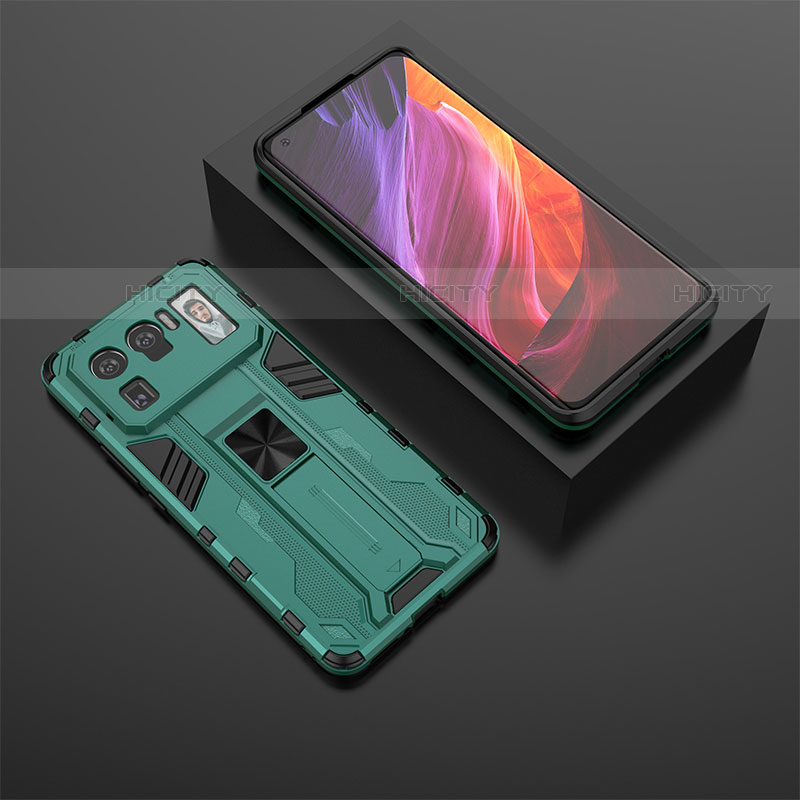 Funda Bumper Silicona y Plastico Mate Carcasa con Magnetico Soporte A02 para Xiaomi Mi 11 Ultra 5G