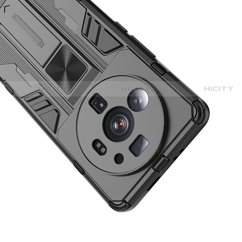 Funda Bumper Silicona y Plastico Mate Carcasa con Magnetico Soporte A02 para Xiaomi Mi 12 Ultra 5G